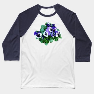 Pansies - Bunch of Purple and White Pansies Baseball T-Shirt